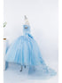 Girls Multi Color Bliss Mini Quince Off-Shoulder Tail Pageant Dress 2-16 - SophiasStyle.com